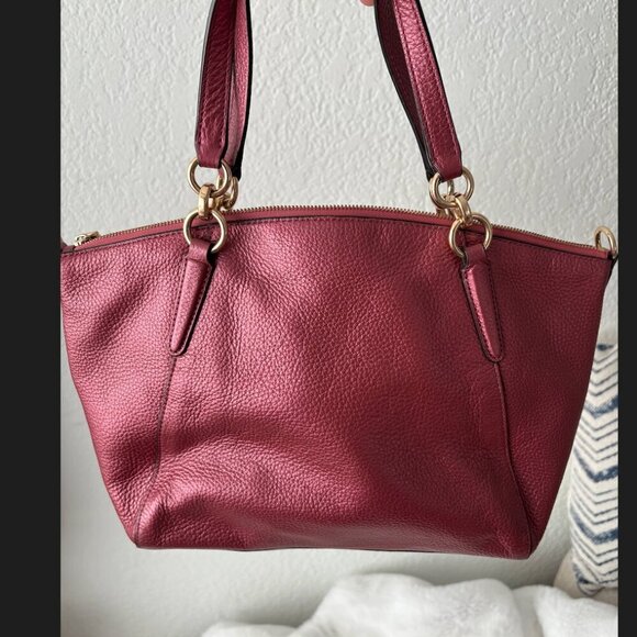EUC COACH Mini Kelsey Pebble Leather Satchel Crossbody Shoulder Bag Rose $250 - Picture 3 of 9